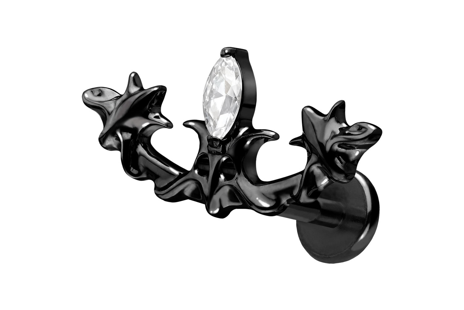 Titan Labret Piercing mit Push Fit GOTISCHES DESIGN